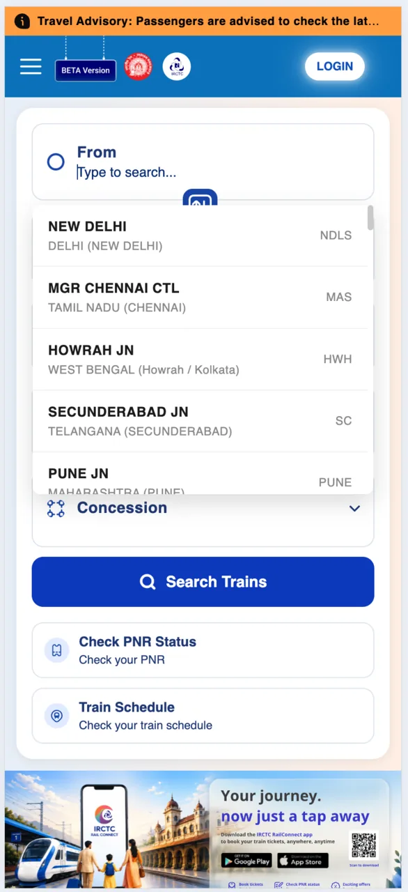 Start typing your station name, then pick it from the list.